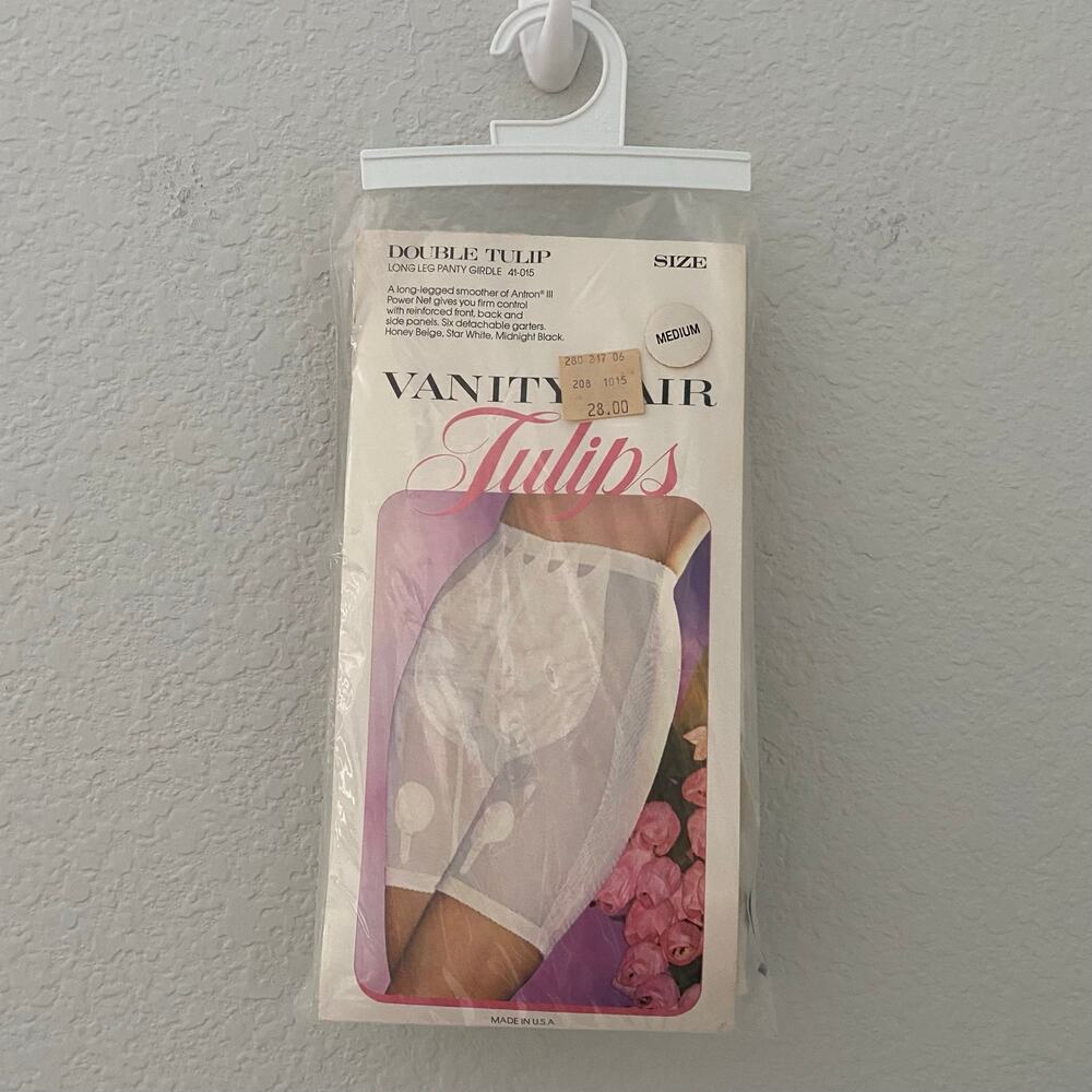 Vintage Vanity Fair Tulips Girdle NOS Long Leg Panty Size M USA - Picture 3 of 12